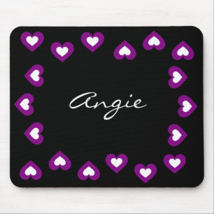 Purpurfärgad hjärtapersonligvalentin Mousepad Musmatta