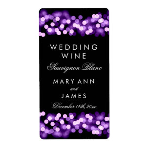 Purpurfärgad Hollywood för bröllopvinetikett Glam Fraktsedel