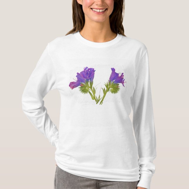 Purpurfärgad huggormbugloss (echiumplantagineumen) tee shirt (Framsida)