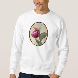 Purpurfärgad inramad damhäftklammermatare sweatshirt