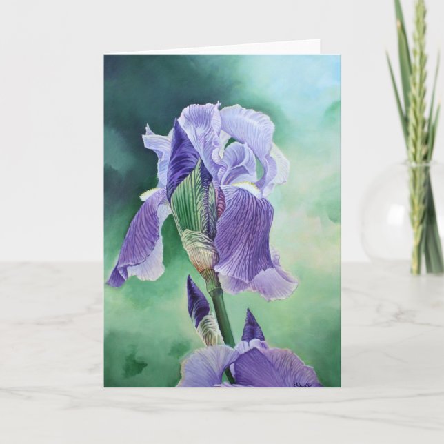 "Purpurfärgad Iris ", Kort (Framsida)