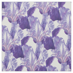 Purpurfärgad Iris som målar det botaniska Tyg