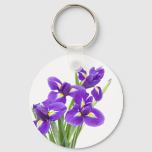 purpurfärgad irisblomma nyckelring