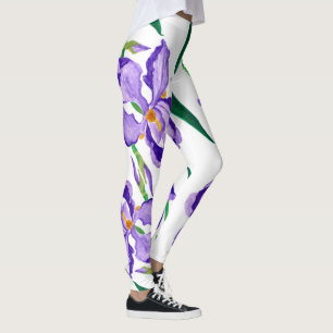 Purpurfärgad Irisdamasker Leggings