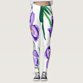 Purpurfärgad Irisdamasker Leggings