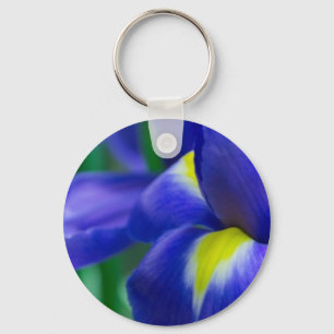 Purpurfärgad Irisrunda Keychain Nyckelring