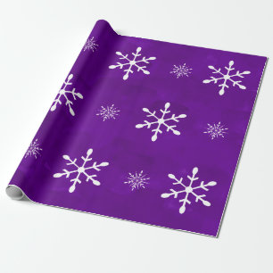 Purpurfärgad jul för vattenfärg- och vitsnöfli presentpapper