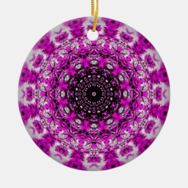 Purpurfärgad kaleidoscopeprydnad julgransprydnad keramik (Framsidan)