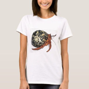 Purpurfärgad kniptångeremitkrabbadesign t-shirt