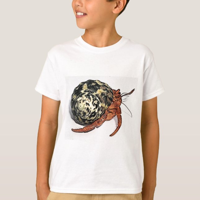 Purpurfärgad kniptångeremitkrabbadesign t-shirt (Framsida)