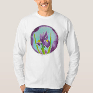 Purpurfärgad konst för IrisblommaBatik T-shirt