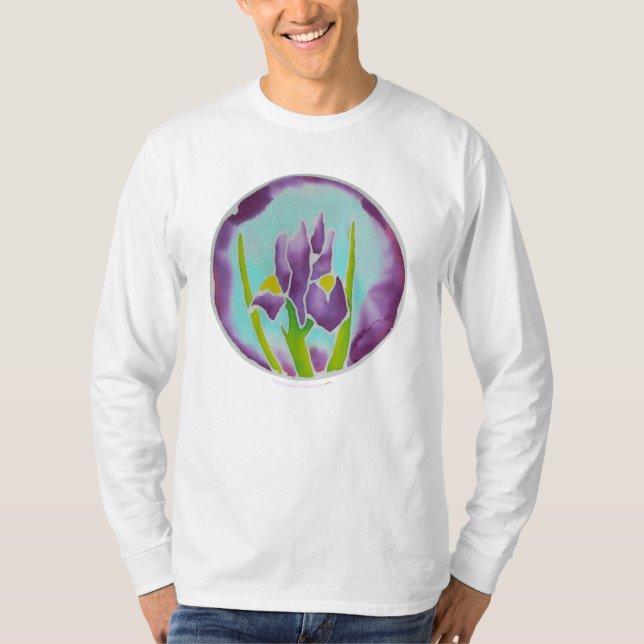 Purpurfärgad konst för IrisblommaBatik Tröja (Framsida)