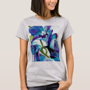 Purpurfärgad konst för vattenfärg för Singapor T Shirt