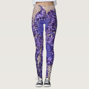 purpurfärgad Lacey damunderkläderlook Leggings