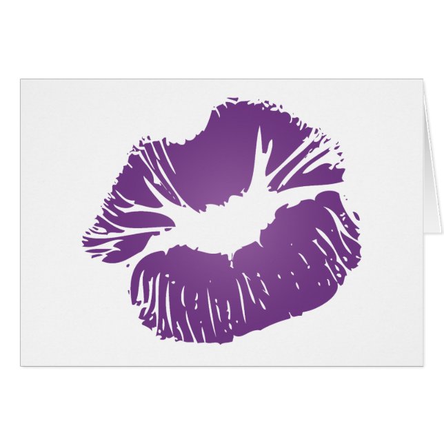 Purpurfärgad läppar hälsningskort (Framsidan Horizontal)