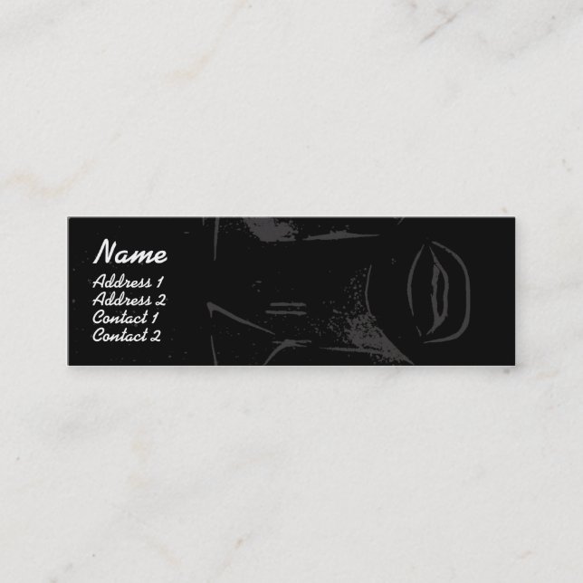 Purpurfärgad läppar - smala mini visitkort (Framsida)