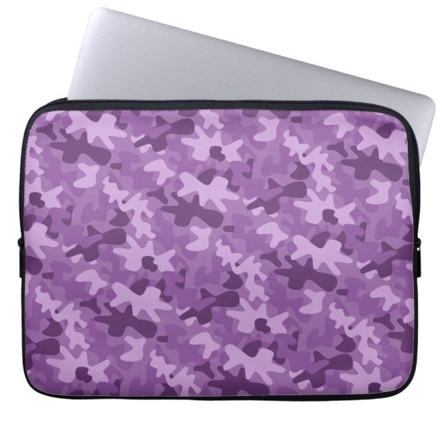 Purpurfärgad laptop sleeve för Camo (Framsidan)