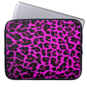 Purpurfärgad Leopardtrycklaptop sleeve