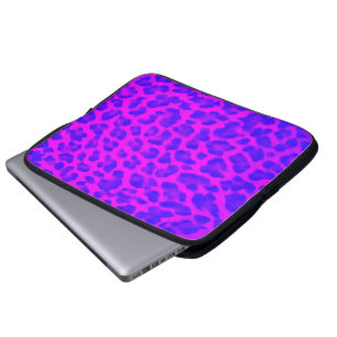 Purpurfärgad Leopardtrycklaptop sleeve