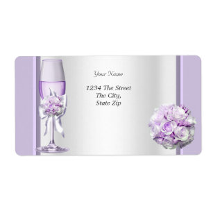 Purpurfärgad lila 3 för elegant brölloplavendel fraktsedel