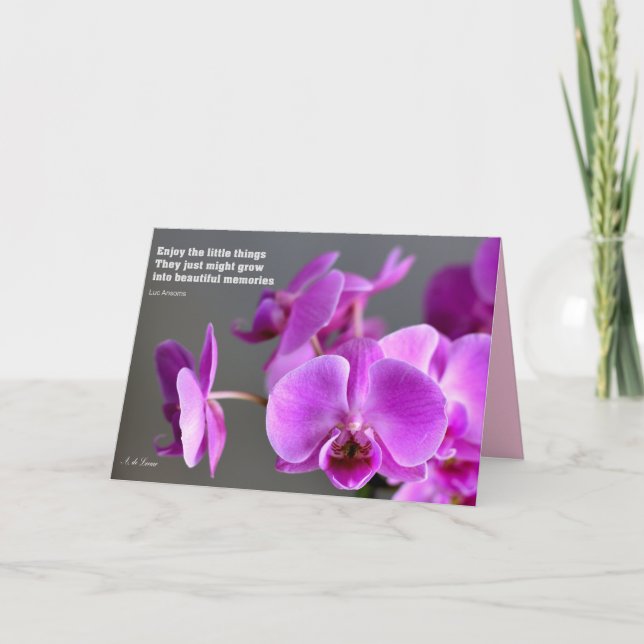 Purpurfärgad lila mauve orchid, inspirera kort (Framsida)