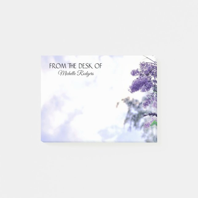 Purpurfärgad lilapersonlig för elegant vattenfärg post-it block (Framsida)