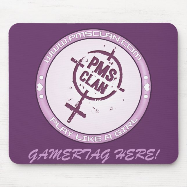 Purpurfärgad logotyp 2 för PMS Mousepad- Musmatta (Framsidan)