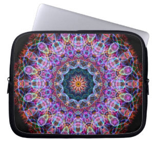 Purpurfärgad lotusblommakaleidoscope laptop sleeve