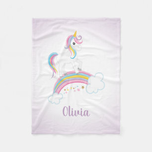Purpurfärgad Magical regnbågeUnicornpersonlig Fleecefilt