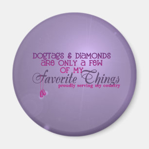 Purpurfärgad magnet: Dogtags & diamanter Magnet