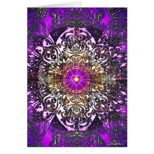 Purpurfärgad Mandala Hälsningskort