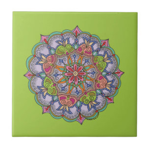 Purpurfärgad Mandala Kakelplatta