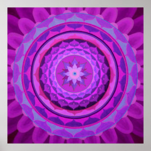 Purpurfärgad Mandala Poster