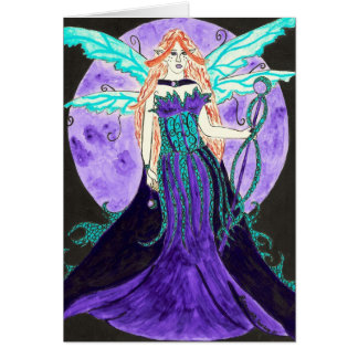 Purpurfärgad måne hälsningskort