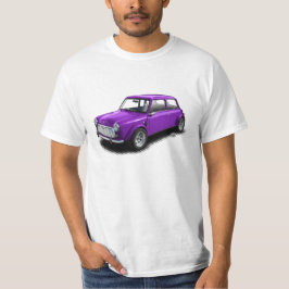 Purpurfärgad mini- bil för klassiker på vitT-tröja Tee Shirt