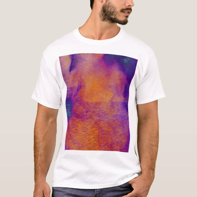 Purpurfärgad modern grafisk design för gula orange t shirt (Framsida)