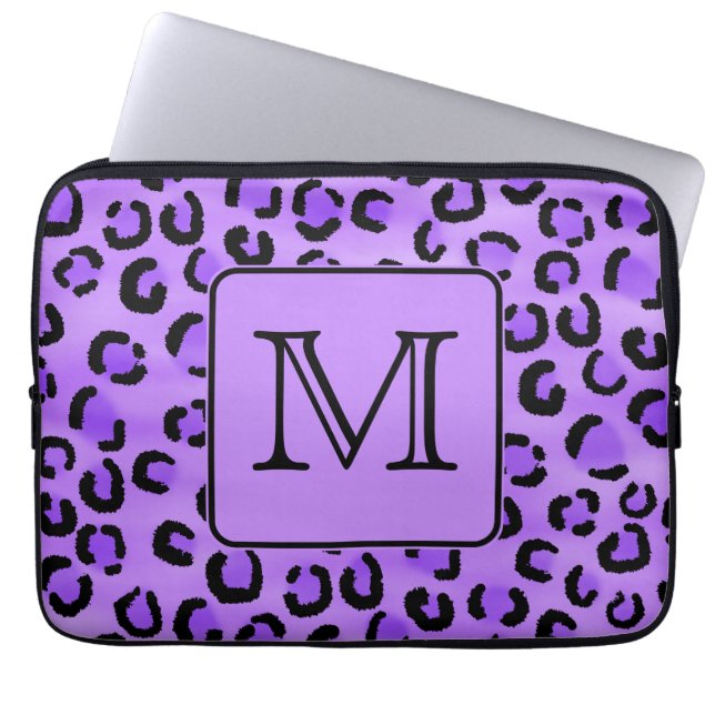Purpurfärgad Monogram. för Laptop Fodral (Framsidan)