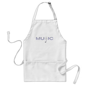 Purpurfärgad musik med noterar för musikälskare förkläde