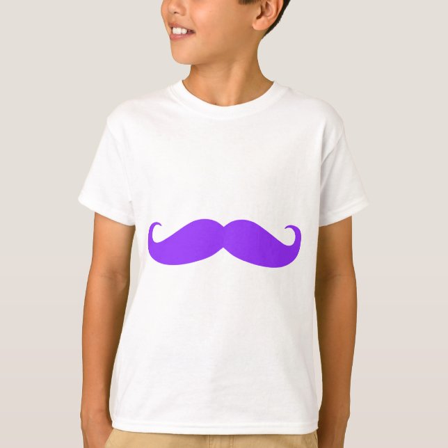 Purpurfärgad mustasch Stache T-shirt (Framsida)