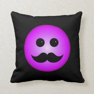 Purpurfärgad mustaschEmoticon Kudde