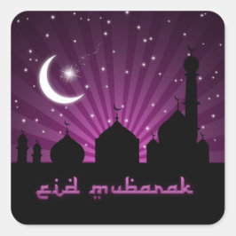 Purpurfärgad natt för Eid moské - klistermärke