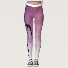 Purpurfärgad och rosa damasker för Pole Leggings