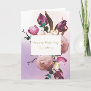 Purpurfärgad Ombre blommigt Kort