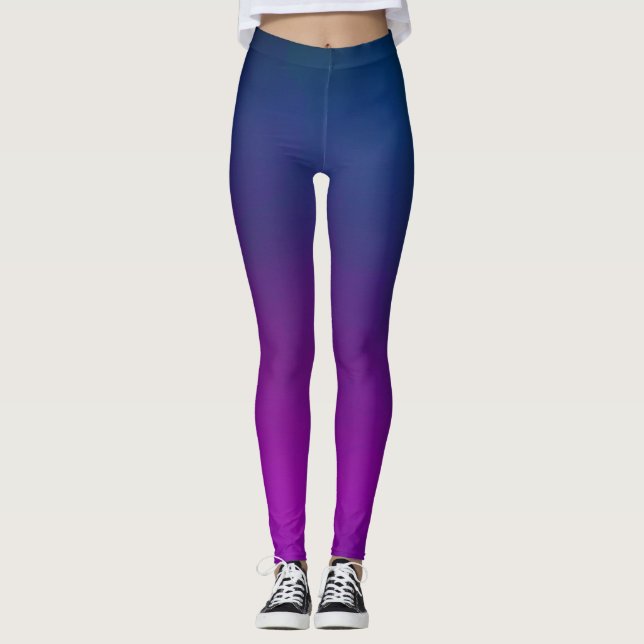Purpurfärgad Ombre damasker Leggings (Framsida)