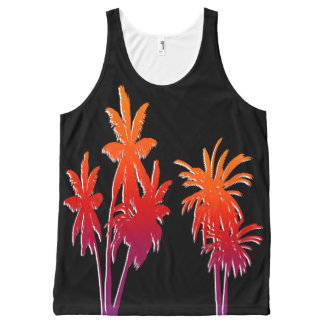 Purpurfärgad orange svart för palmträd för