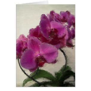 Purpurfärgad Orchid Hälsningskort