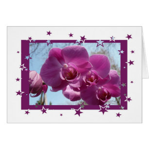 Purpurfärgad Orchid Hälsningskort