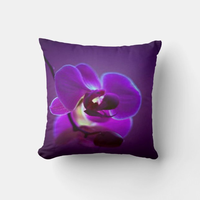 Purpurfärgad Orchid Kudde (Framsida)