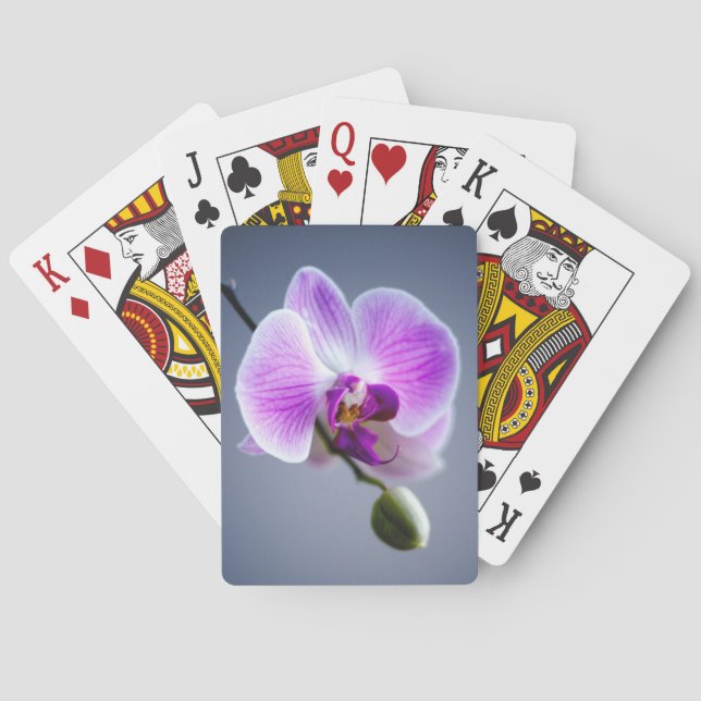 Purpurfärgad Orchid som leker kort - härlig Spel Kort (Baksidan)