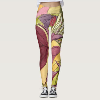 Purpurfärgad Oxalis damasker Leggings